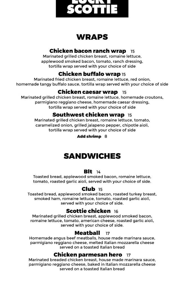 Lucky Scottie Restaurant Menu image 3